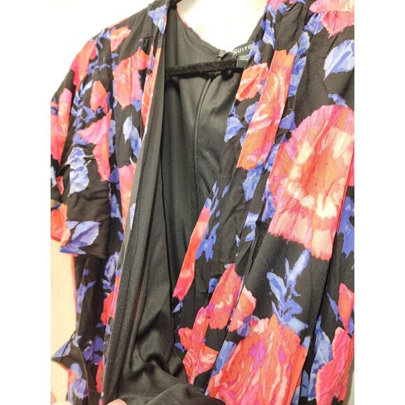 Suite 7 Dress 14w Womens Pink Ruched Wrap Cap Sleeve Cap Sleeve Formal Ruffle - Picture 6 of 13